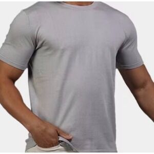 NWT Collars and Co Lucca Luxury Touch Cotton And Silk T-Shirt Grey Size 3XL